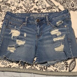 American Eagle Outfitters Ripped Blue Jean Shorts